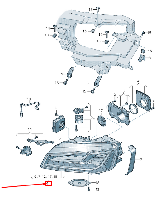new audi a8 4h front right headlight rhd 4h0941774b original