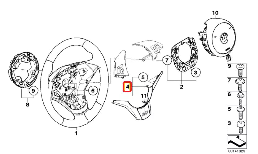 NEW BMW E60 E61 E63 E64 M5 M6 M STEERING WHEEL TRIM 32347841044