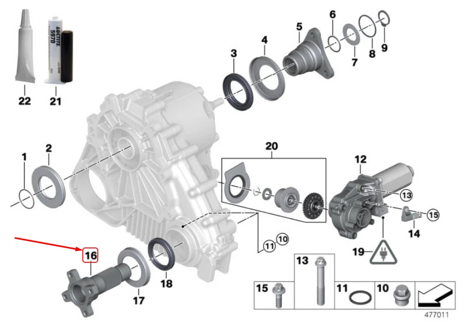 NEW BMW X3 E83 TRANSFER CASE FRONT OUTPUT FLANGE 27107537664 ORIGINAL