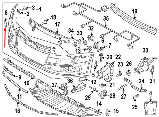 Genuine Audi A6 C7 Front Bumper S-Line Tow Hook Eye Cover 4G0807241Agru 2012