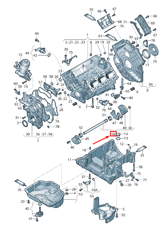 new audi q5 8r engine balance shaft 059103273as original
