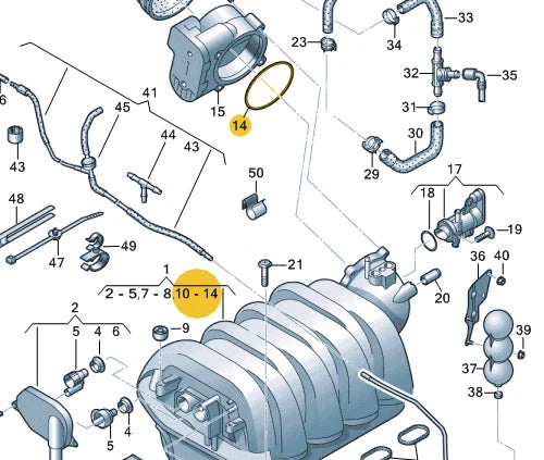 NEW AUDI A6 AVANT C6 INTAKE SYSTEM SEAL 079133073G ORIGINAL