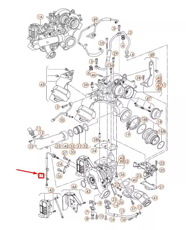 NEW AUDI A6 C7 EXHAUST GAS TEMPERATURE SENSOR 2 PIN 059906088CD