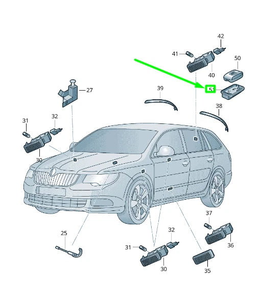 NEW VOLKSWAGEN TIGUAN AD MK2 MAGNETIC TORCH LIGHT HOLDER 3T0947509A9B9 ORIGINAL