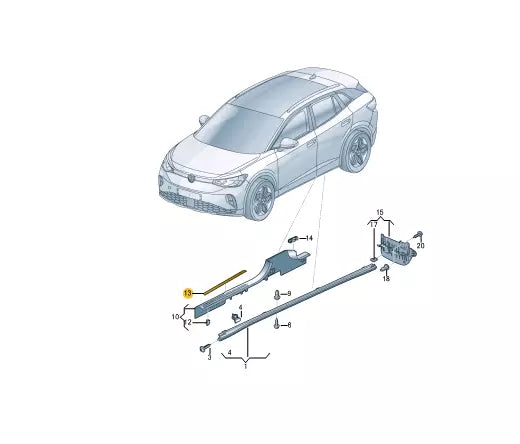 NEW VW ID.4 E21 FRONT DOOR LEFT A RIGHT SILL STRIP SET 11A853537XPD
