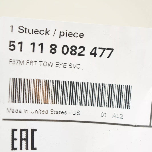 NEW BMW X3 M F97 X4 M F98 FRONT BUMPER TOW HOOK EYE COVER 51118082477 OEM