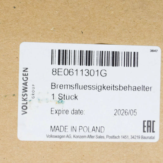NEW AUDI A6 C6 BRAKE FLUID TANK 8E0611301G 3.0 PETROL