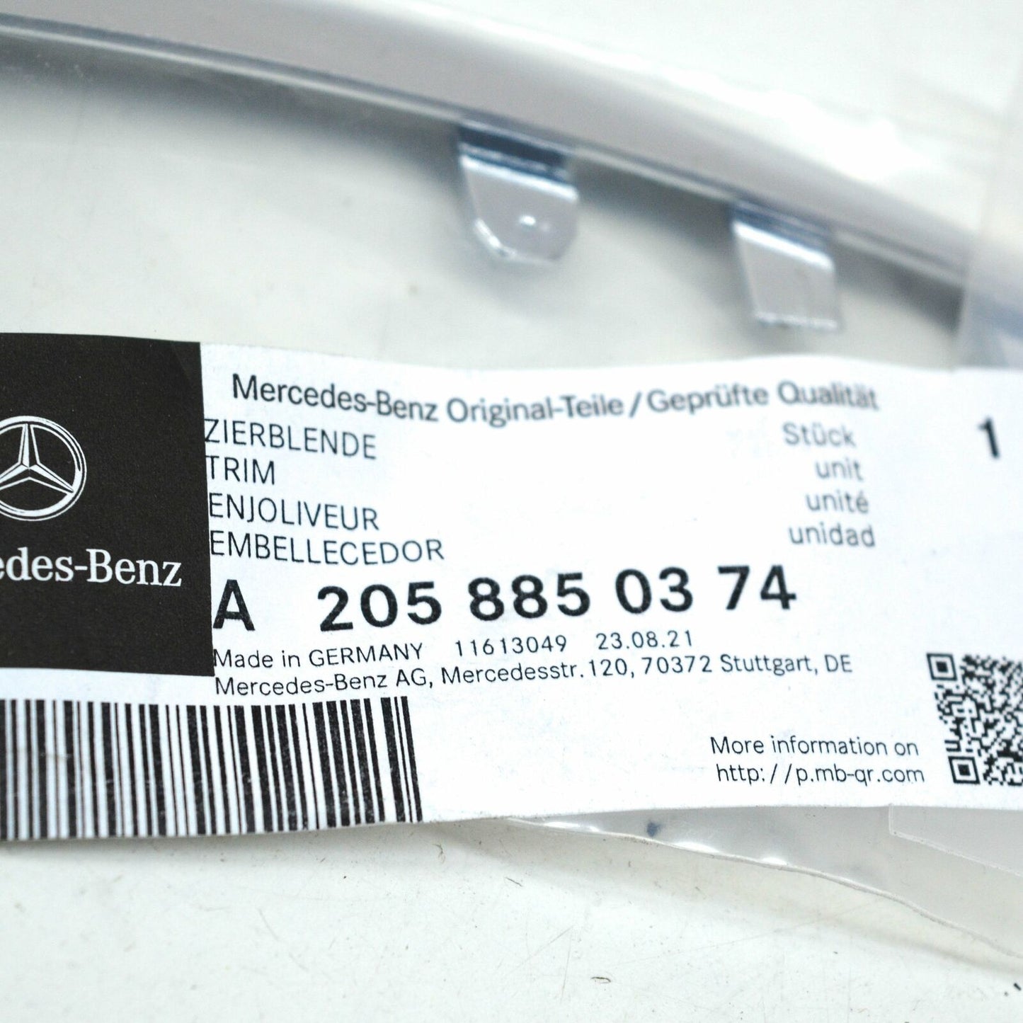 NEW MERCEDES-BENZ C W205 FRONT LEFT BUMPER MOLDING TRIM A2058850374 ORIGINAL