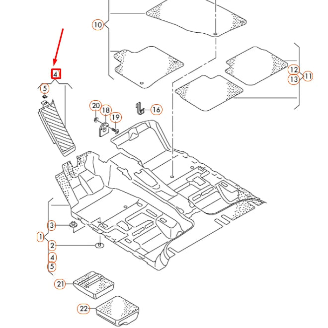 NEW AUDI A4 B8 FOOTREST COVER LHD 8K1864777B3Q7 ORIGINAL
