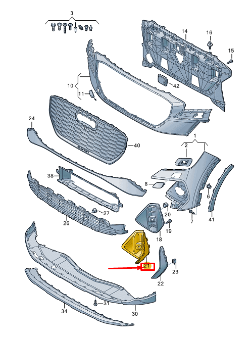 NEW AUDI Q4 E-TRON FRONT LEFT BUMPER AIR GUIDE GRILLE 89A807681A9B9 ORIGINAL