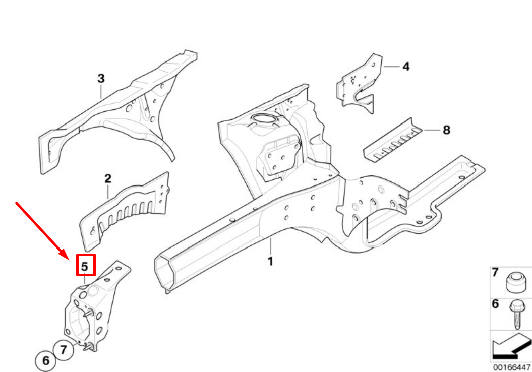 new mini cabrio r52 front right cross member mount 41117137954 7137954 original