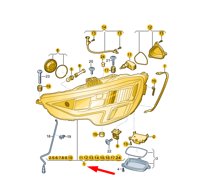 new audi a3 8y front right led headlight lhd 8y0941012 original