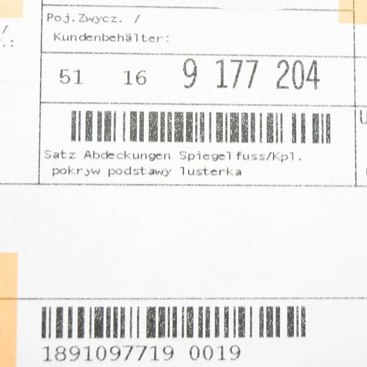 NEW BMW 5 GRAN TURISMO F07 INTERIOR REAR VIEW MIRROR COVERS 51169177204 ORIGINAL