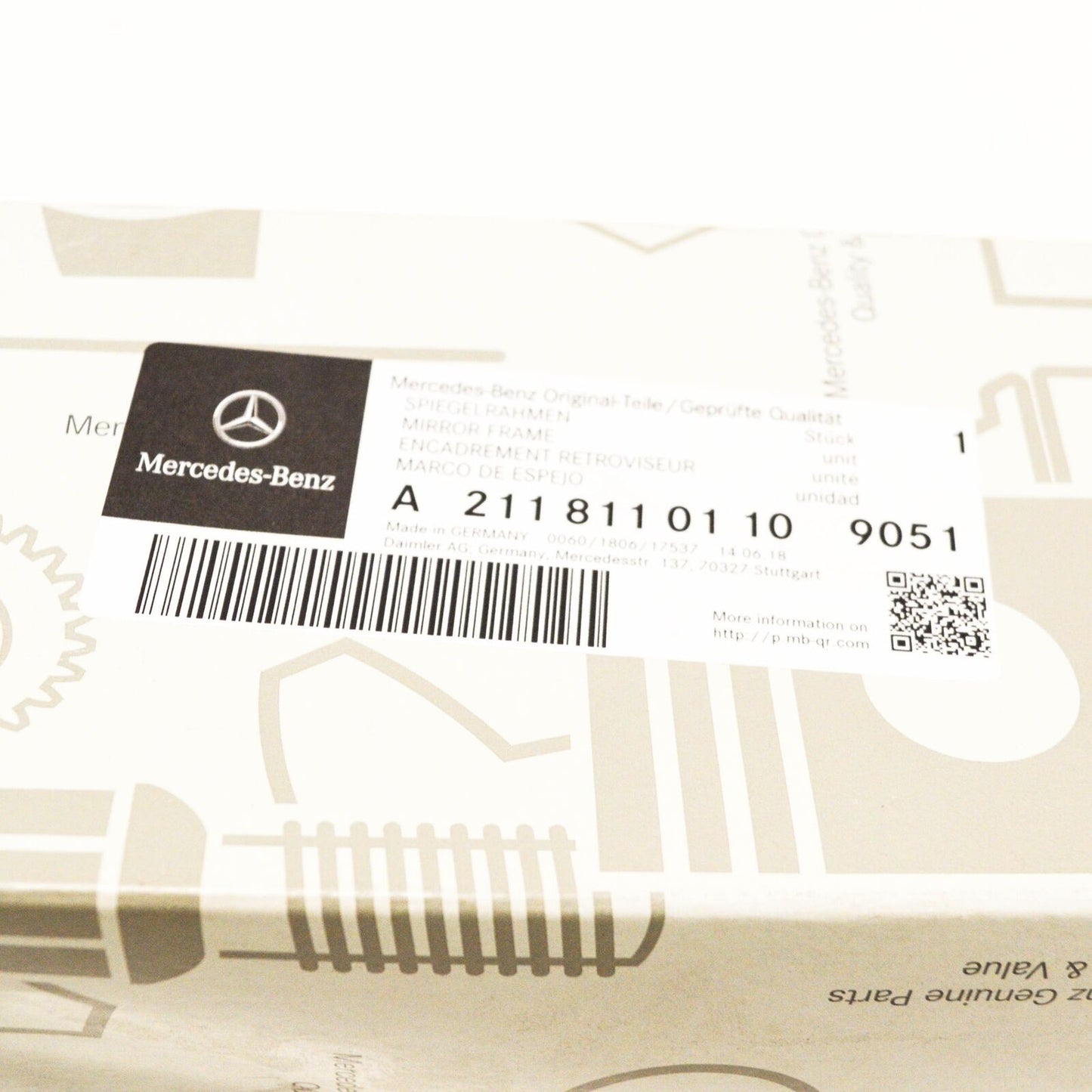NEW MB E-CLASS W211 LEFT SUN VISOR MIRROR A21181101109051 ORIGINAL