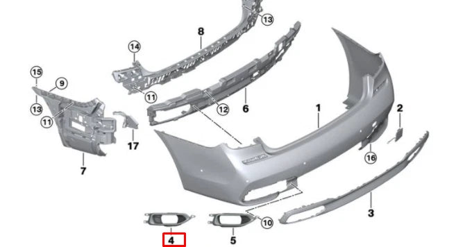 NEW BMW 7 G11 G12 REAR M LEFT EXHAUST COVERING 51128061185 ORIGINAL