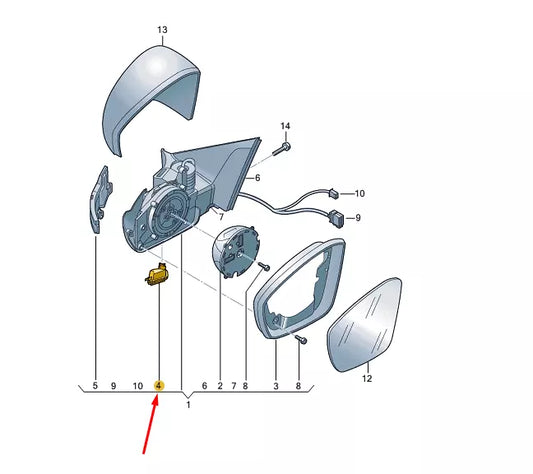 NEW VW T-ROC FRONT RIGHT DOOR MIRROR PERIPHERAL LIGHT 3T0945292A ORIGINAL