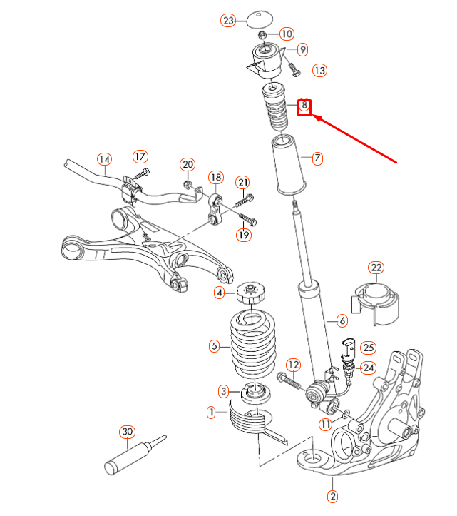 new audi a4 b8 rear shock absorber stop buffer 8k0512131h original