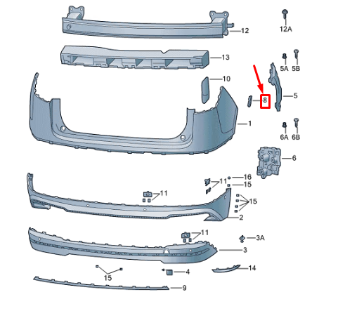 new skoda enyaq iv rear bumper left strip trim 5lg8078379b9 original