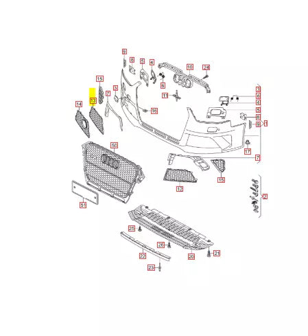 NEW AUDI A4 RS4 FRONT RIGHT LOWER GRILLE 8K0807682RT94 ORIGINAL