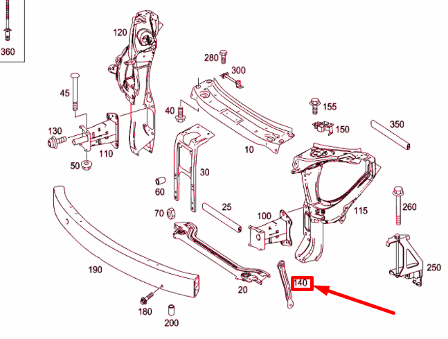 NEW MB ML W164 FRONT RADIATOR SUPPORT PANEL BRACKET A1646262114 ORIGINAL