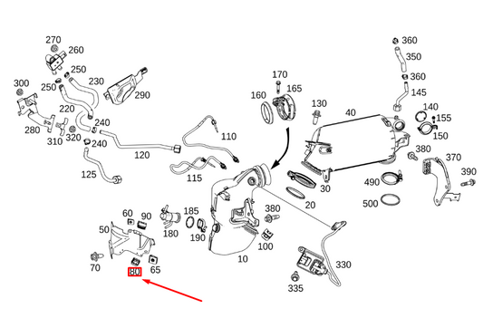 new mercedes-benz gle w167 catalytic to shield clamp a0009910271 original
