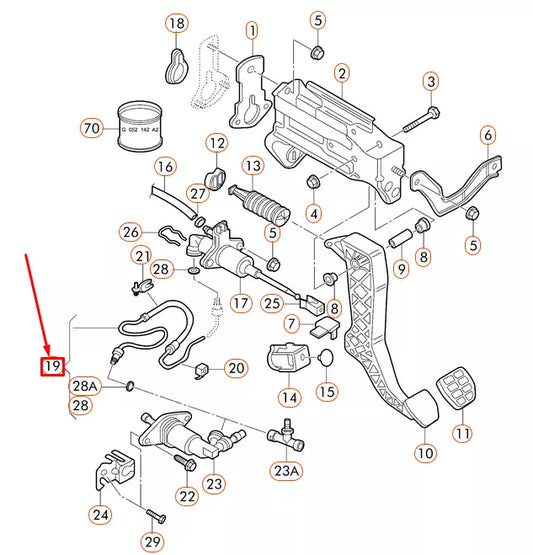 NEW AUDI TT 8N CLUTCH HYDRAULIC HOSE LINE 1J1721465BD