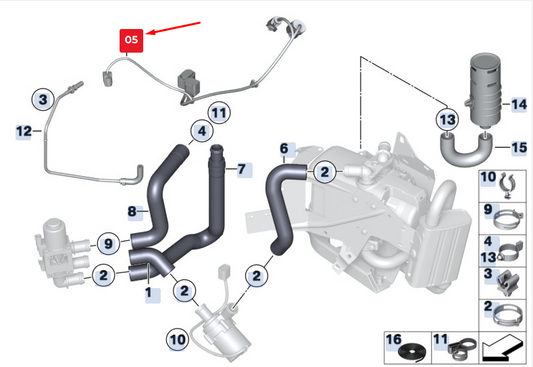 new bmw 5 gran turismo f07 independent heating wiring 64129311156 original