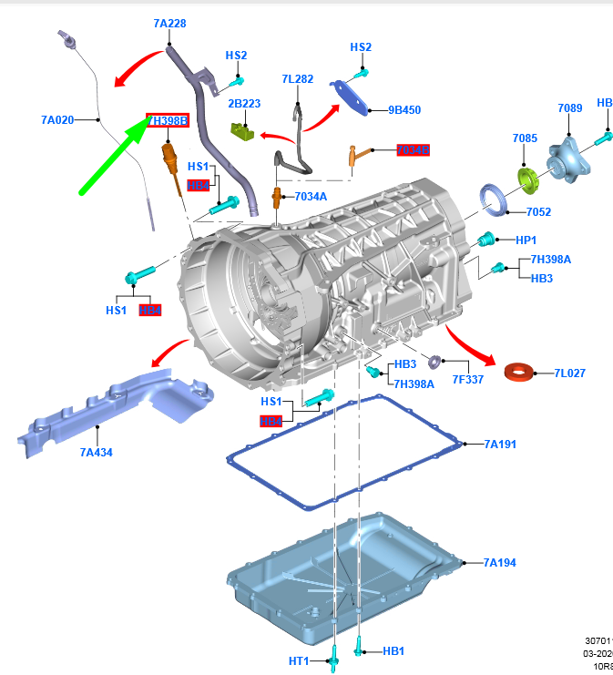 new ford ranger t6 mk1 transmission blanking threaded plug 2336409 original