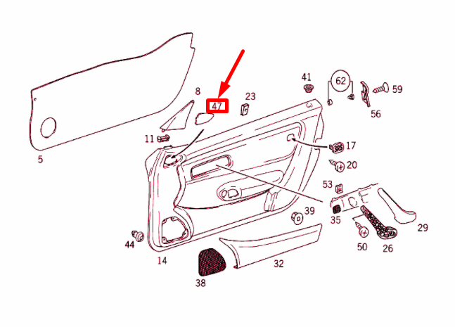 NEW MB SLK R170 FRONT LEFT DOOR MIRROR COVER A1707270588 ORIGINAL