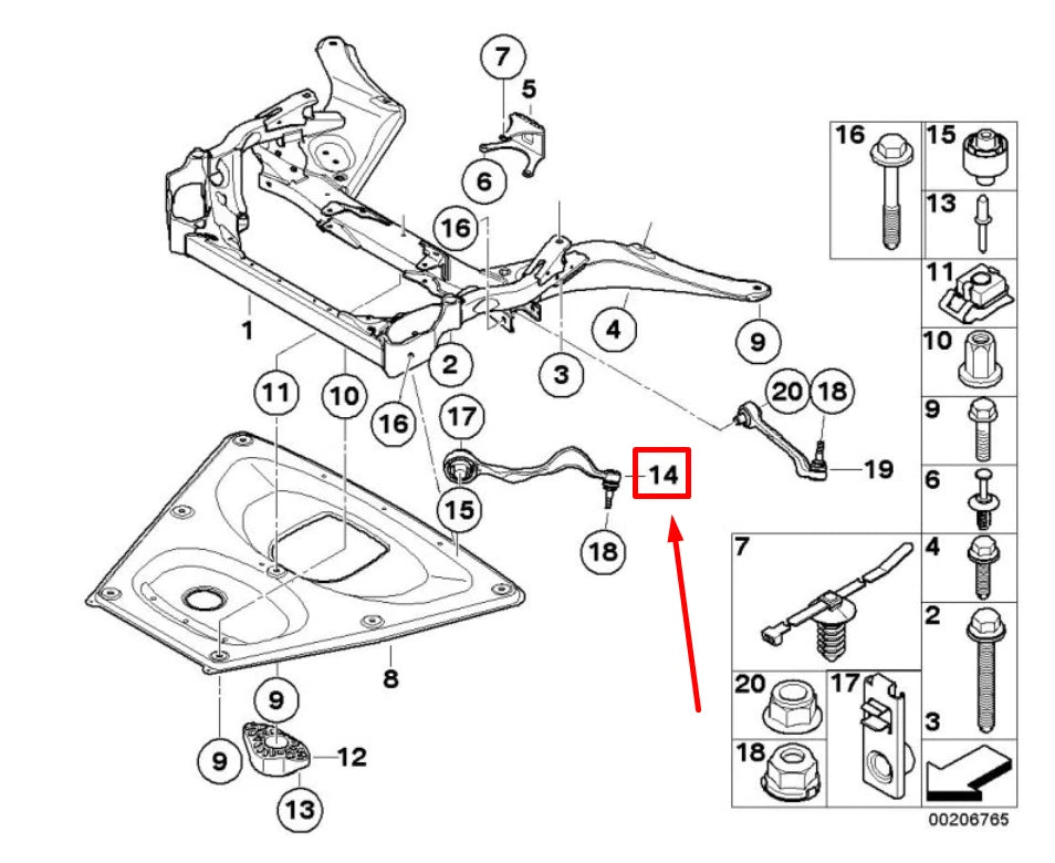 NEW BMW 3 CABRIO E93 FRONT LEFT TENSION STRUT 2283575 31102283575 ORIGINAL