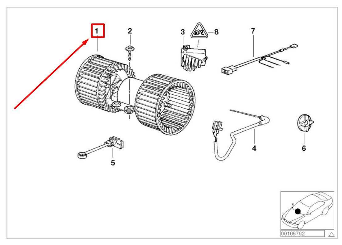 new bmw 5 e39 heater blower fan 64118372493 8372493 original
