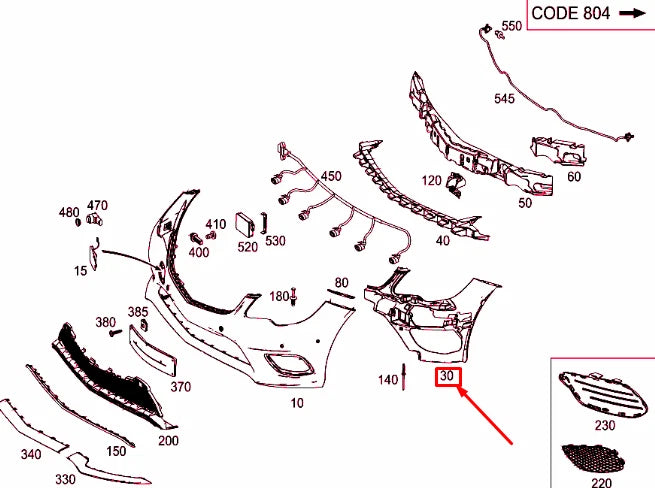 NEW MERCEDES-BENZ E C207 FRONT RIGHT BUMPER MOUNTING A2078852065