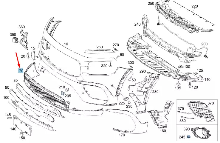 NEW MERCEDES-BENZ GLB X247 FRONT BUMPER LOWER GRILLE COVER A2478856003