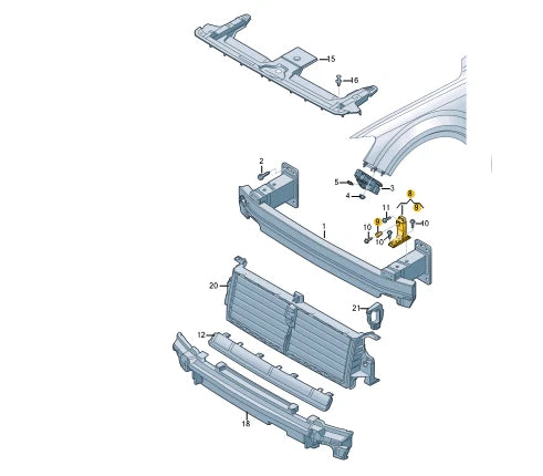 NEW AUDI Q7 4M FRONT LEFT BUMPER COVER BRACKET 4M8807333 ORIGINAL