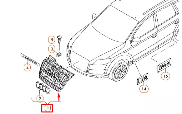 NEW AUDI A4 B7 FRONT BUMPER RADIATOR GRILLE 8E0853651Q1QP
