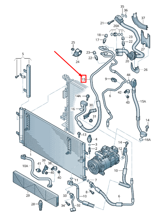 new audi q5 8r a/c refrigerant hose 8r0816743c original