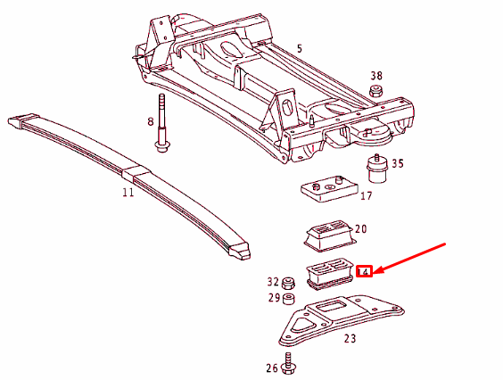 NEW MB SPRINTER 903 FRONT AXLE LEFT SPRING BEARING A9013220419 ORIGINAL