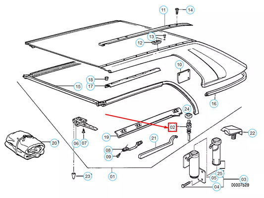 NEW BMW 3 E30 CONVERTIBLE LEFT HARD TOP LOCK 54211972681 1972681 ORIGINAL