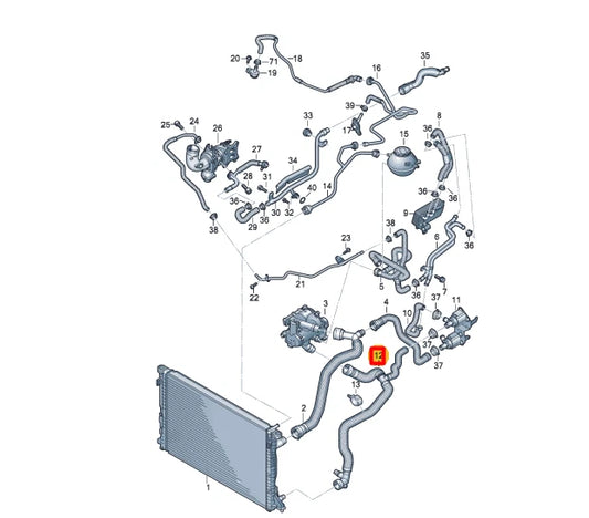 NEW AUDI Q5 FY LEFT SIDE WATER RADIATOR HOSE 80A122055DM ORIGINAL