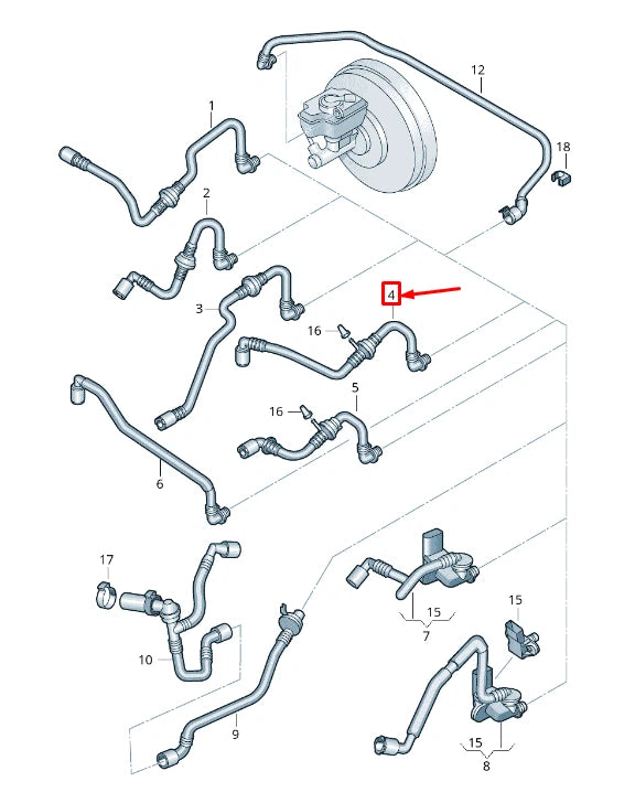 NEW VW PASSAT B6 3C BRAKE VACUUM TUBE 3C0612041H