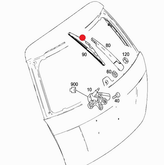 NEW MERCEDES-BENZ C-CLASS W204 REAR WINDOW WIPER ARM A2048200744 ORIGINAL