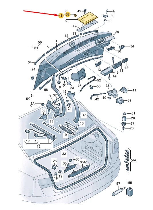 NEW AUDI A6 REAR LICENSE PLATE TRIM 4G58271139B9