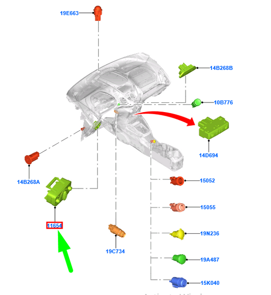 new ford ecosport mk2 light lamp internal panel switch 1787110 original