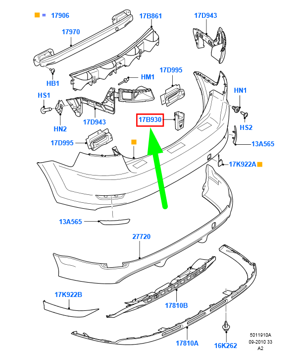 new ford mondeo mk4 rear bumper mounting bracket 7s71-17b918-ad 1459940 original