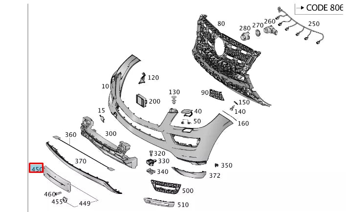 NEW MB GL X166 FRONT BUMPER LICENSE NUMBER HOLDER A1668801444 2013 ORIGINAL
