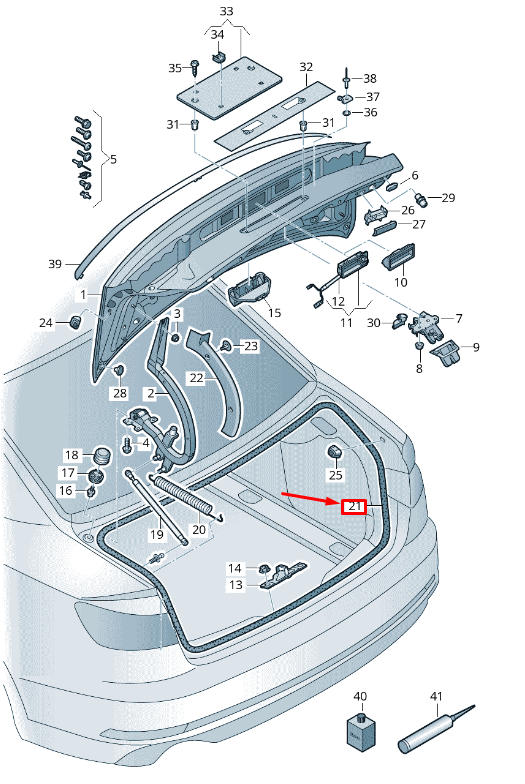 new audi a5 f5 rear decklid seal 8w6827705b original