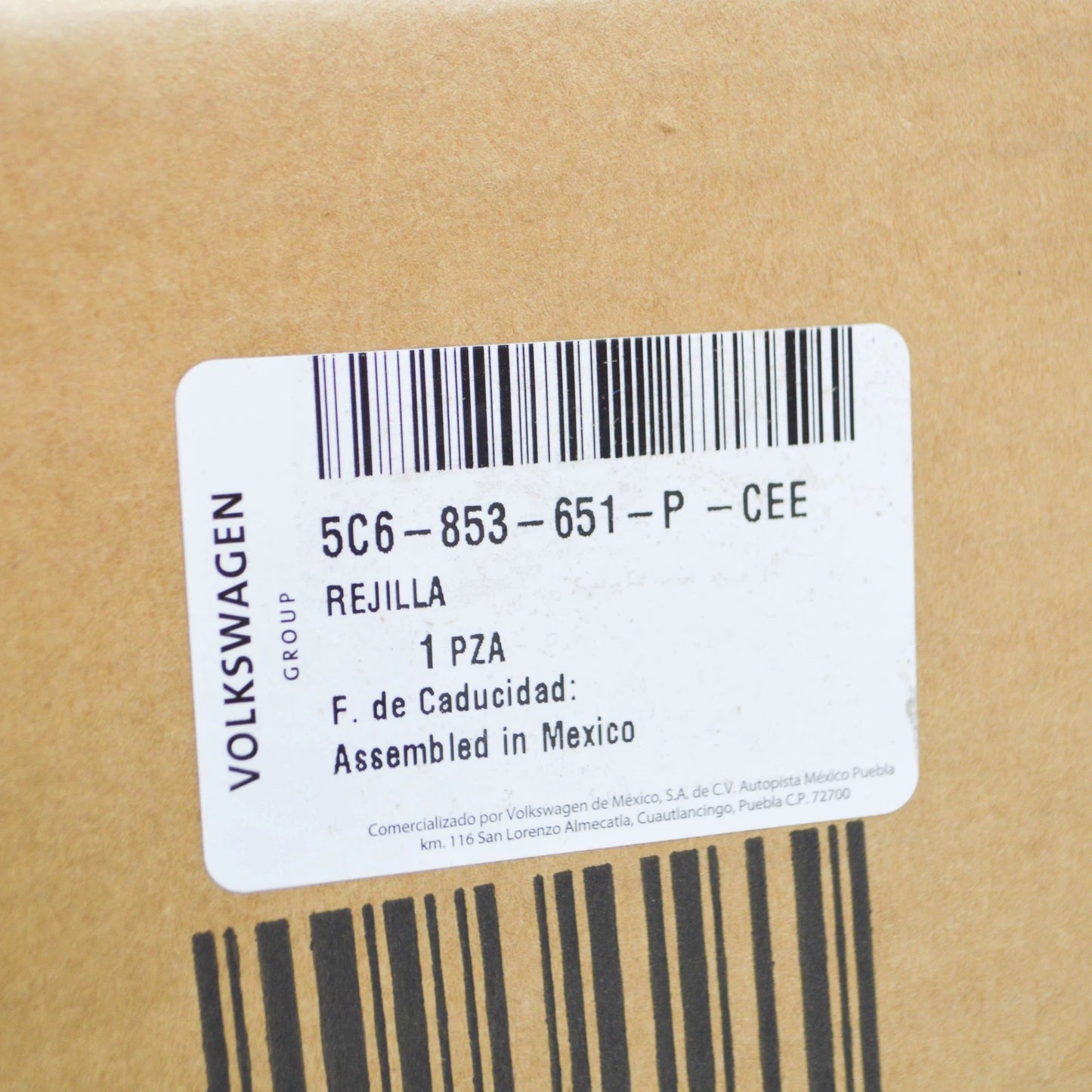 NEW VW JETTA A6 FRONT BUMPER RADIATOR GLI GRILLE 5C6853651PCEE ORIGINAL