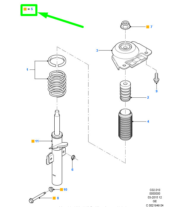 new ford mondeo mk3 rear shock absorber 1306203 3s71-18a076-ab original