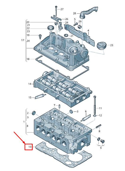 new skoda rapid nh cylinder head gasket 04b103383ac original