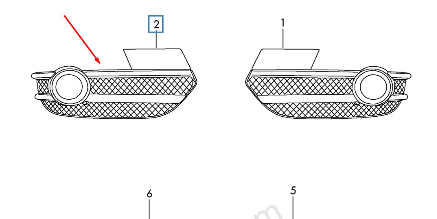 NEW AUDI Q3 8U FRONT BUMPER RIGHT FOG GRILLE 8U0807682ASP9